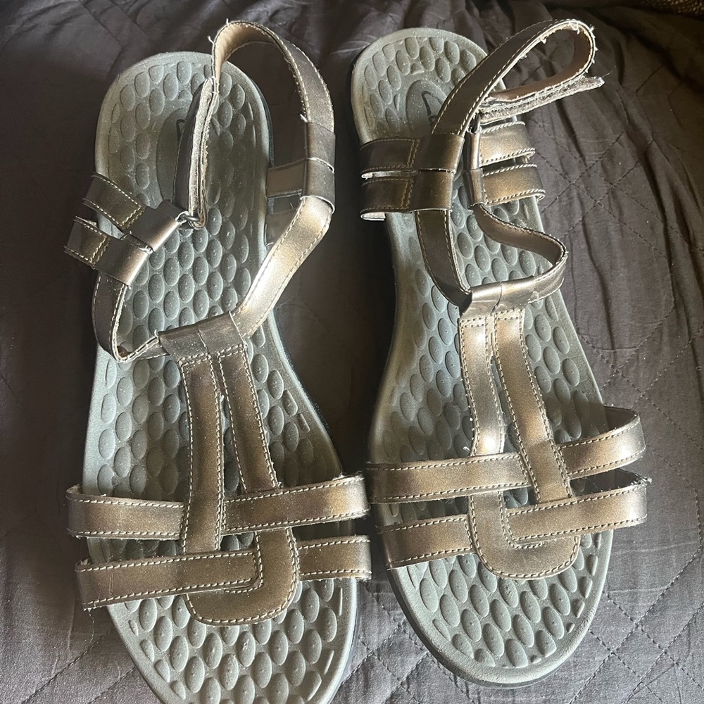 Clarks Metallic Strappy Comfort Sandals